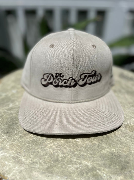 Porch Tour Hat - Tan w/ Brown Logo